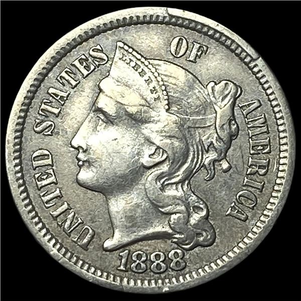 1888 Nickel Three-Cent Piece CLOSELY  UNCIRCULATED