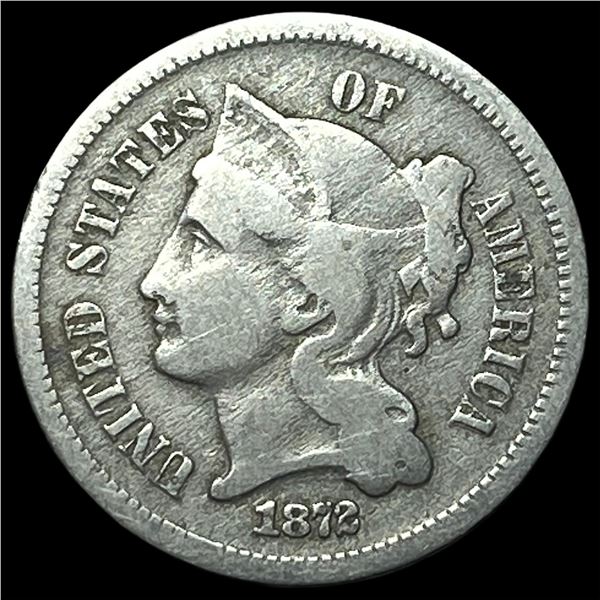 1872 Nickel Three-Cent Piece LIGHTLY  CIRCULATED