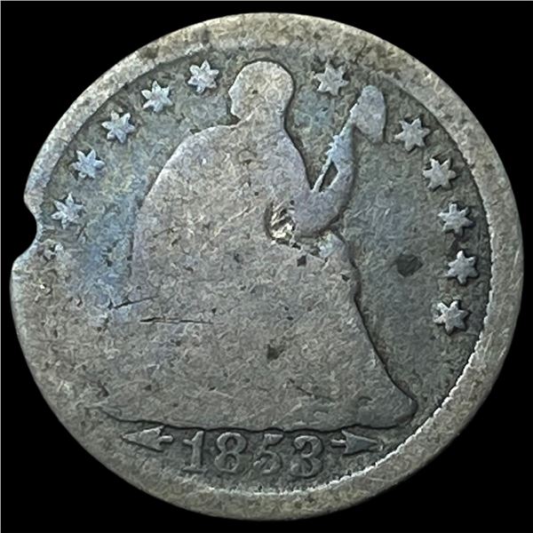 1853 Arrows Seated Liberty Half Dime NICELY  CIRCULATED