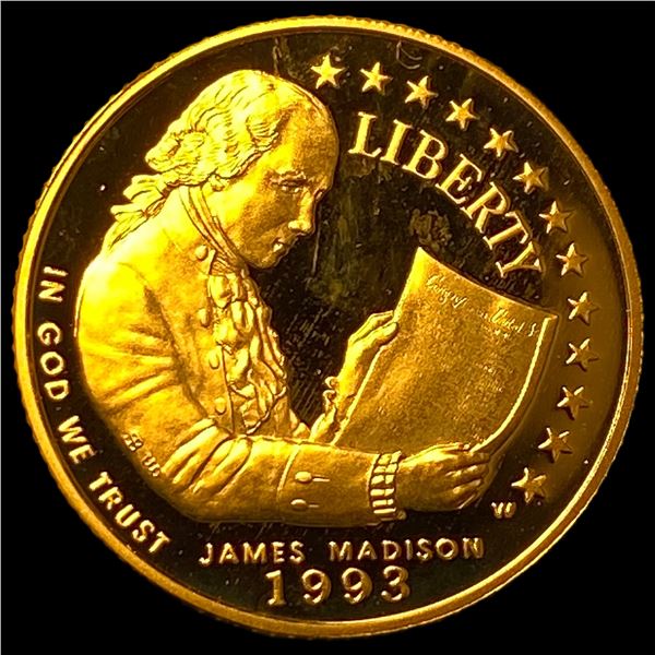 1993-W Gold $5 James Madison Commemorative  CHOICE PROOF