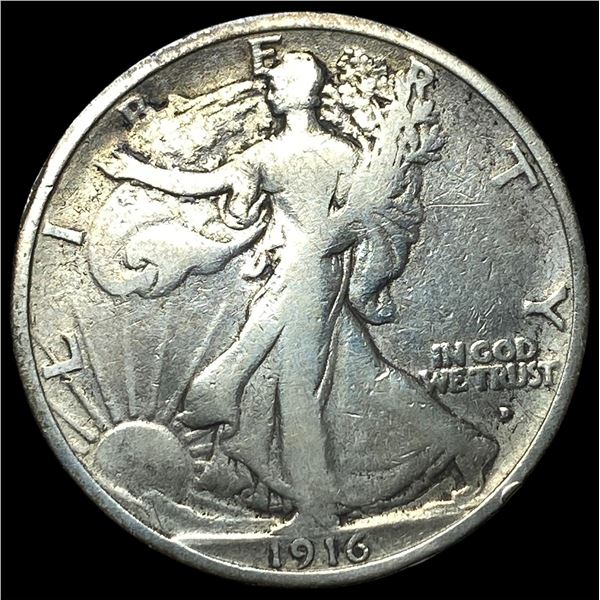 1916-D Silver Walking Liberty Half Dollar  NICELY CIRCULATED