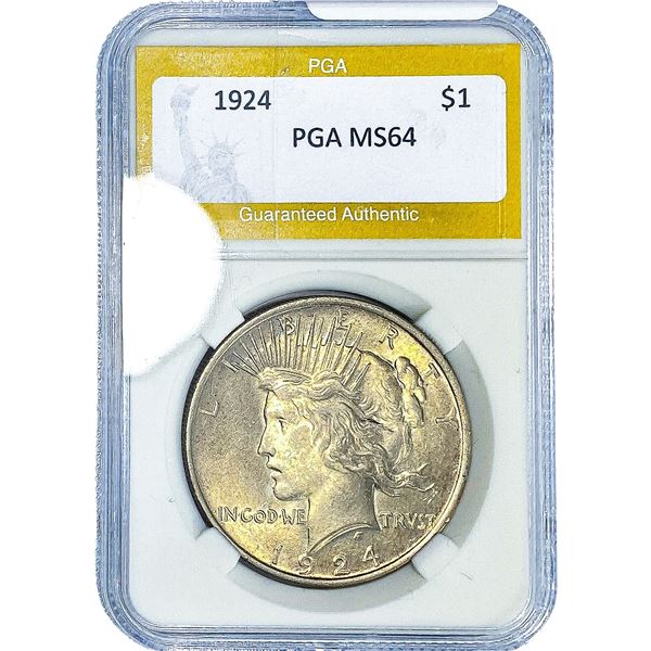 1924 Silver Peace Dollar PGA MS64