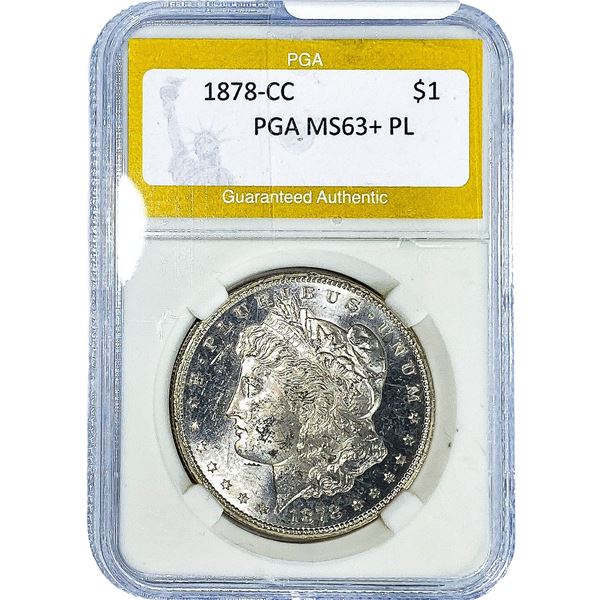 1878-CC Morgan Silver Dollar PGA MS63+ PL
