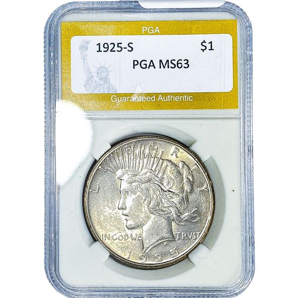 1925-S Silver Peace Dollar PGA MS63