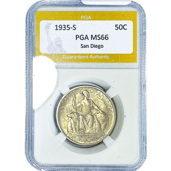 1935-S San Diego Half Dollar PGA MS66