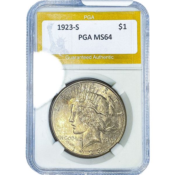 1923-S Silver Peace Dollar PGA MS64