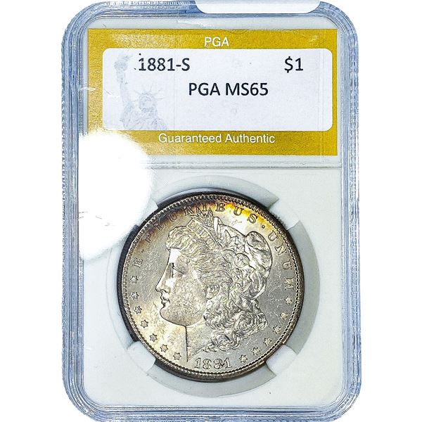 1881-S Morgan Silver Dollar PGA MS65