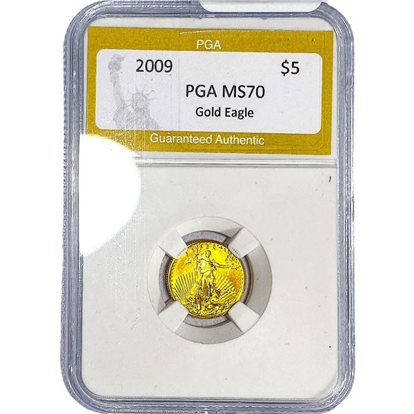 2009 1/10oz $5 Gold Eagle PGA MS70