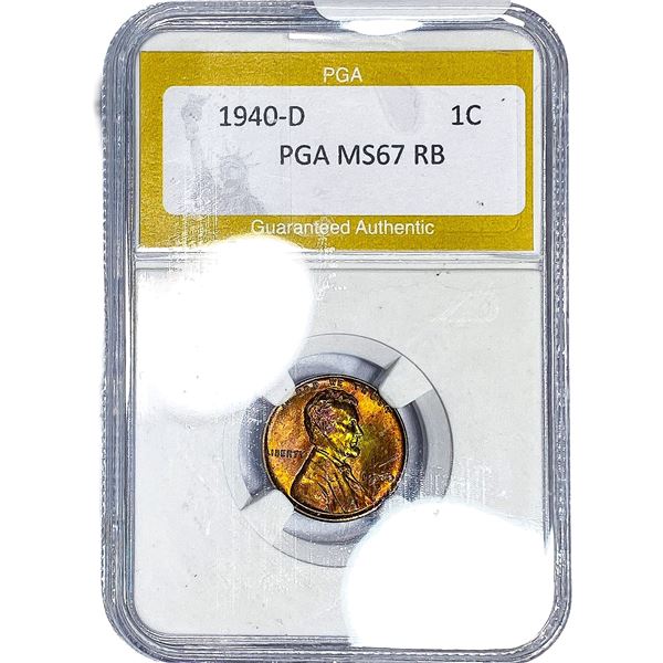 1940-D Wheat Cent PGA MS67 RB