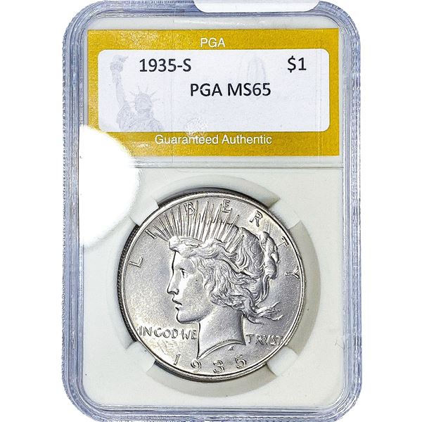 1935-S Silver Peace Dollar PGA MS65