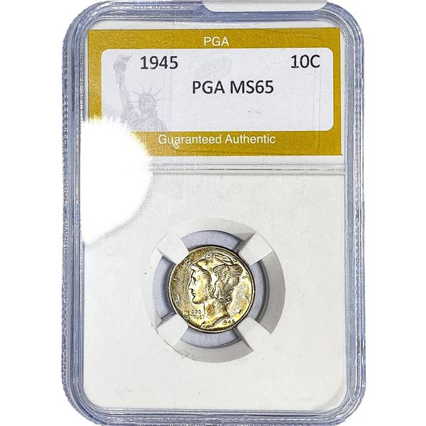 1945 Mercury Silver Dime PGA MS65