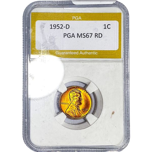 1952-D Wheat Cent PGA MS67 RD