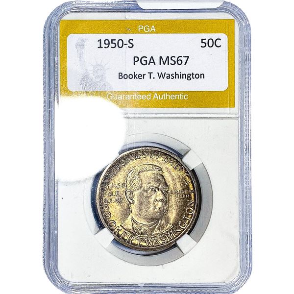 1950-S Booker T Half Dollar PGA MS67