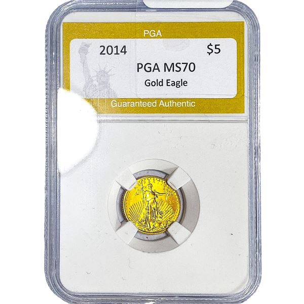 2014 1/10oz $5 Gold Eagle PGA MS70
