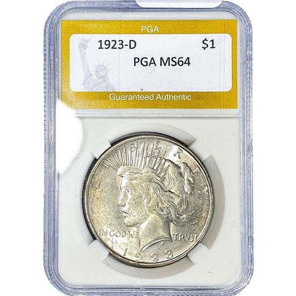 1923-D Silver Peace Dollar PGA MS64