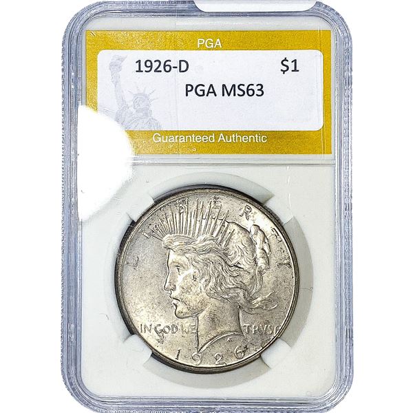 1926-D Silver Peace Dollar PGA MS63