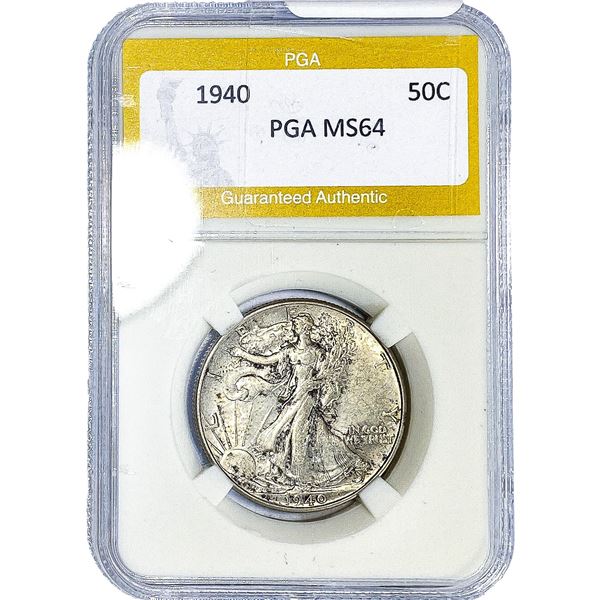 1940 Walking Liberty Half Dollar PGA MS64