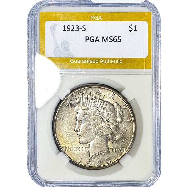 1923-S Silver Peace Dollar PGA MS65