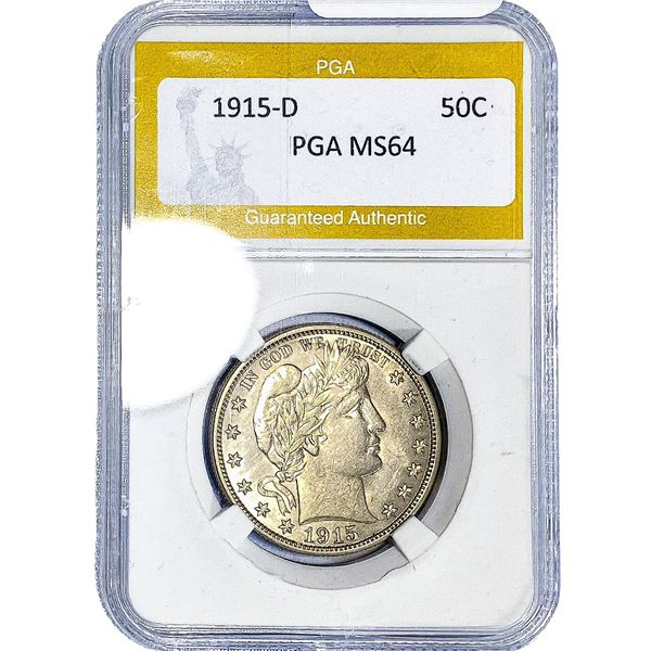 1915-D Barber Half Dollar PGA MS64