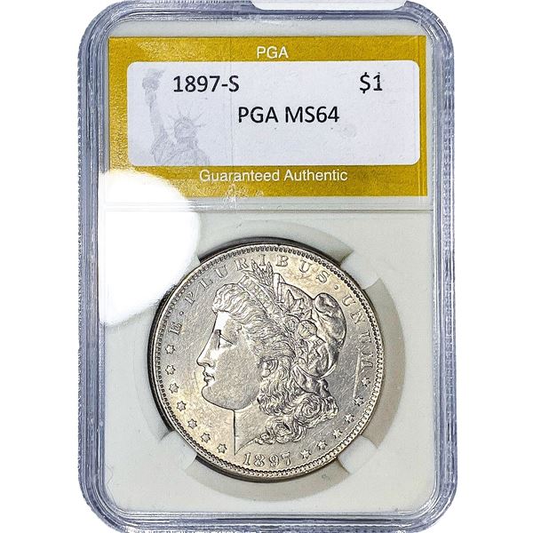 1897-S Morgan Silver Dollar PGA MS64