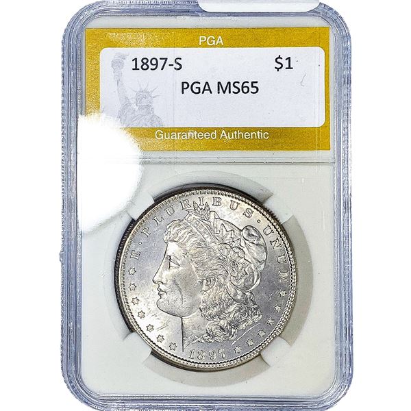 1897-S Morgan Silver Dollar PGA MS65