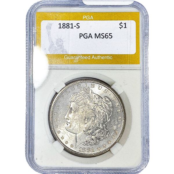 1881-S Morgan Silver Dollar PGA MS65