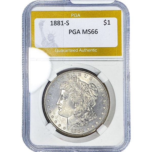 1881-S Morgan Silver Dollar PGA MS66