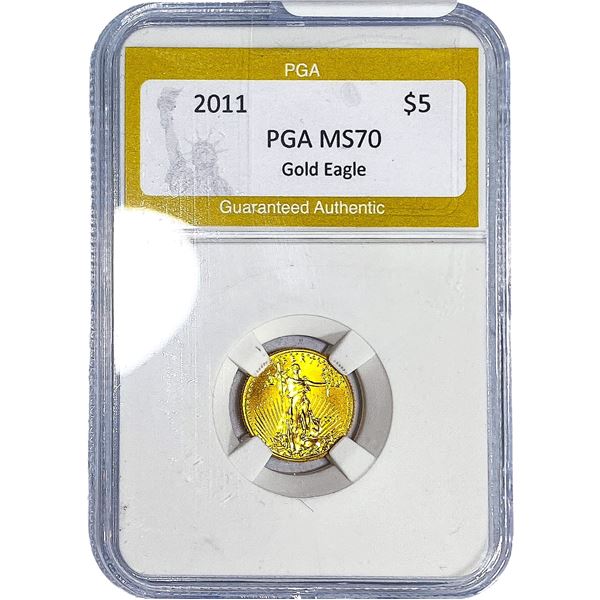 2011 1/10oz $5 Gold Eagle PGA MS70