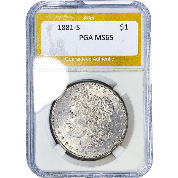 1881-S Morgan Silver Dollar PGA MS65