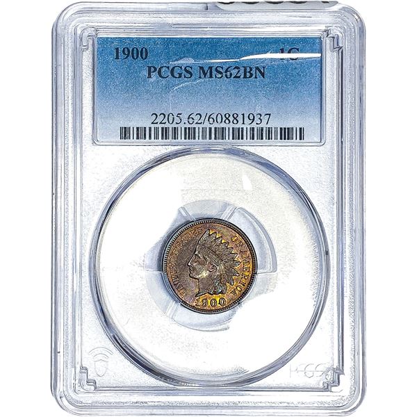 1900 Wheat Cent PCGS MS62 BN