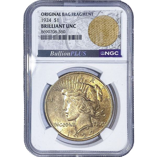 1924 Silver Peace Dollar NGC BU