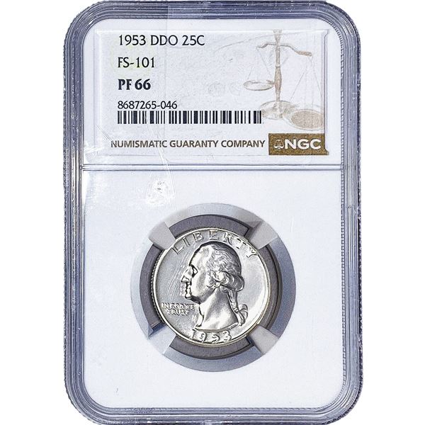 1953 DDO Washington Silver Quarter NGC PF66