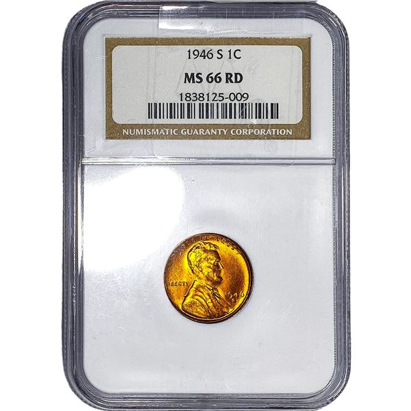 1946-S Wheat Cent NGC MS66 RD