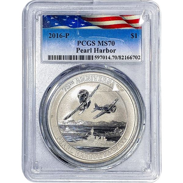 2016 $1 Pearl Harbor 1oz PCGS MS70