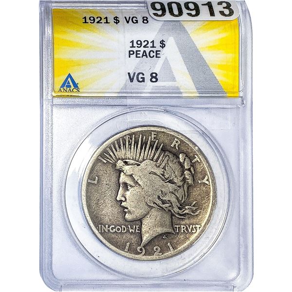 1921 Morgan Silver Dollar ANACS VG8