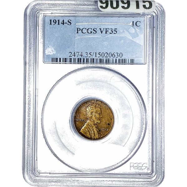 1914-S Wheat Cent PCGS VF35