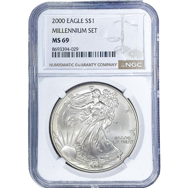 2000 Silver Eagle NGC MS69