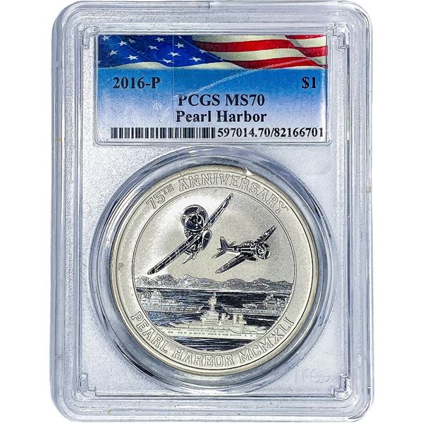 2016 $1 Pearl Harbor PCGS MS70