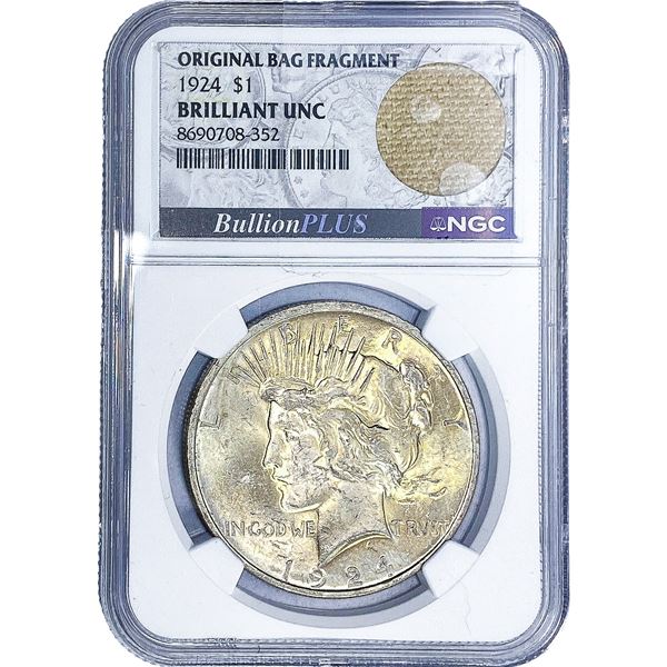 1924 Silver Peace Dollar NGC BU