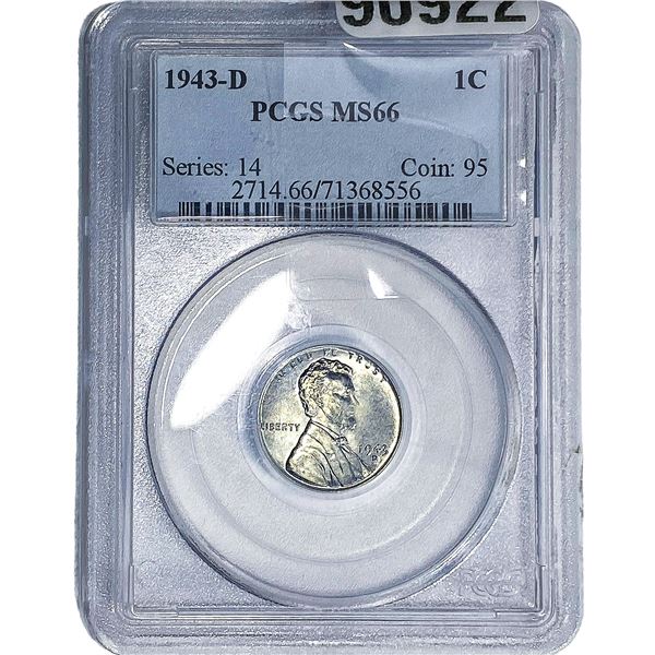 1943-D Wheat Cent PCGS MS66