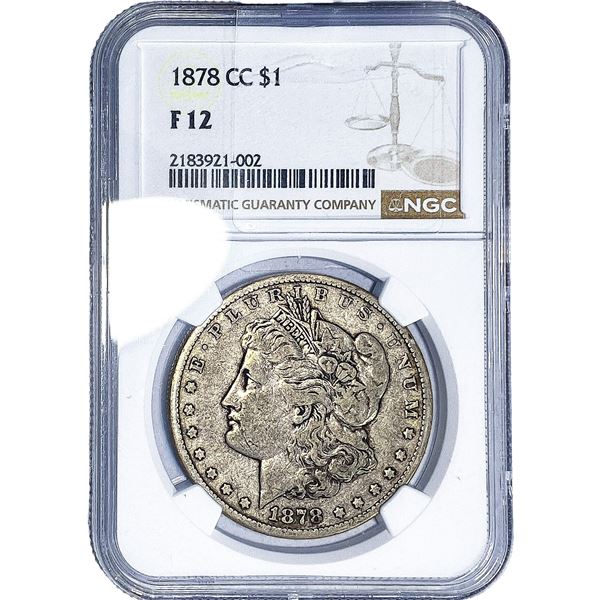 1878-CC Morgan Silver Dollar NGC F12