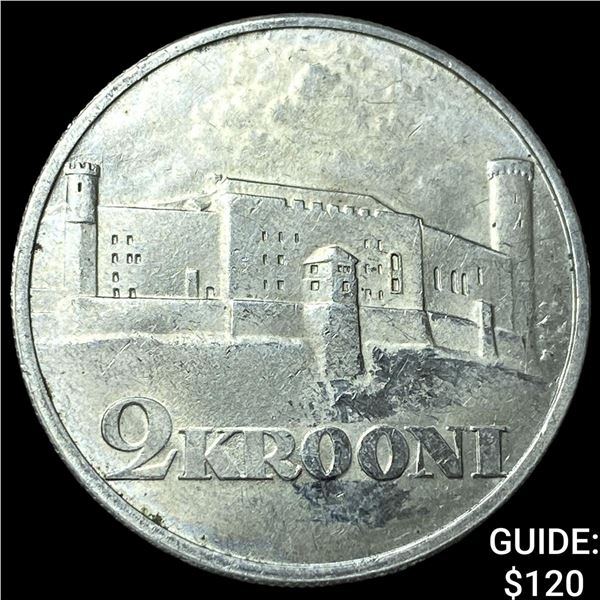 1930 Estonia Silver 2 Krooni