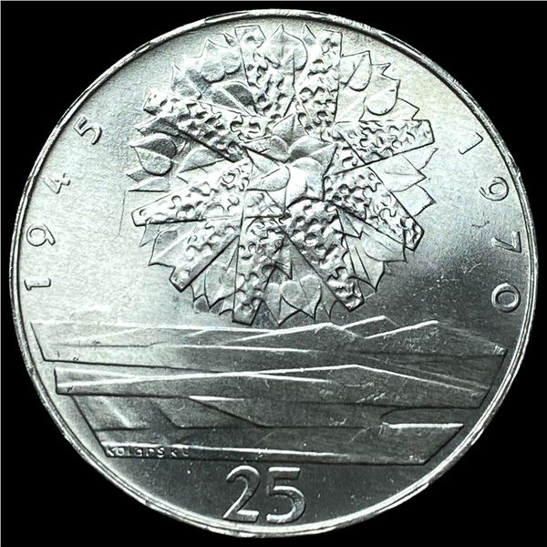 1970 Czechoslovakia Silver 25 Korun