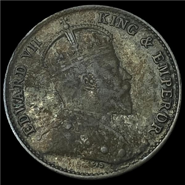 1910 Ceylon Silver 10 Cents