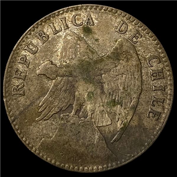 1913 Chile Silver 20 Centavos