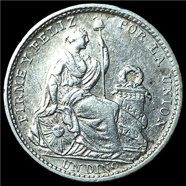 1904 JF Peru Silver Dinero KM 204.2