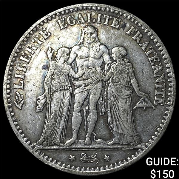 1875A France Silver 5 Francs