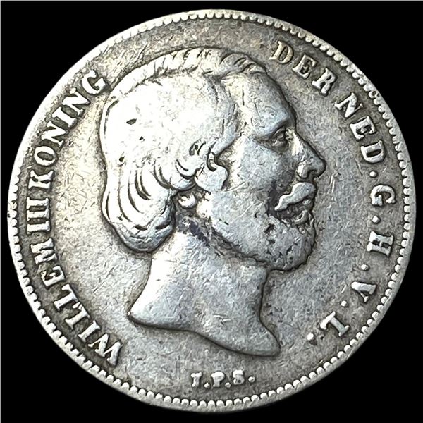 1861 Netherlands Silve 1/2 Gulden
