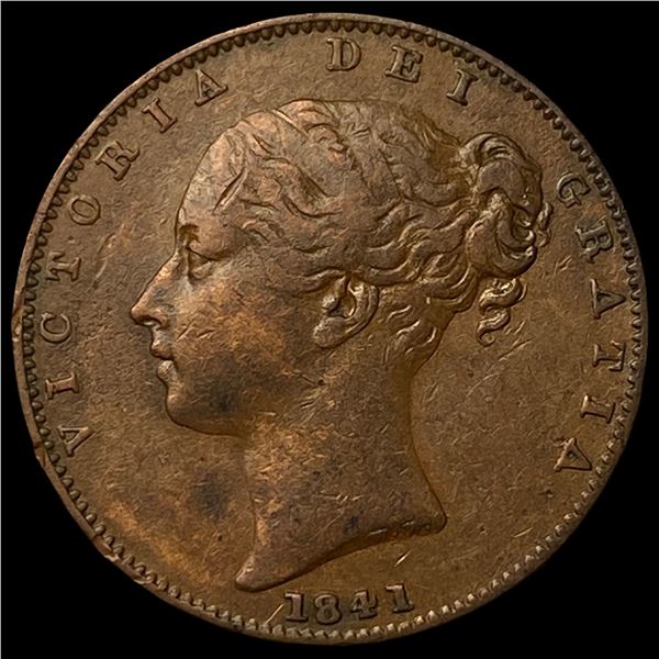 1841 Great Britain Copper 1 Farthing KM725