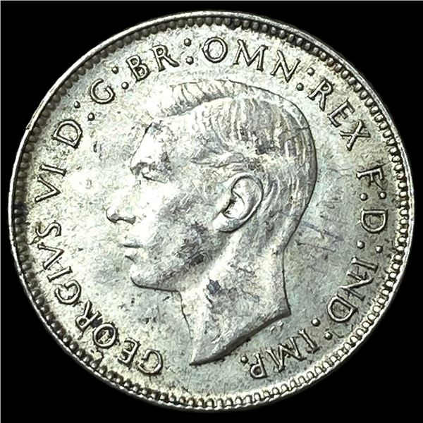 1934D Australia Silver 6 Pence KM 38